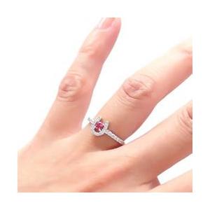 指輪 ルビー ダイヤモンド 0.2ct 馬蹄 ホースシュー 7月誕生石 k18ゴールド 18金 レディース アクセサリーの画像