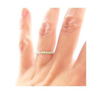 指輪 ペリドット エタニティリング ピンキーリング ハーフエタニティリング K18ゴールド 18金 レディース アクセサリーの画像