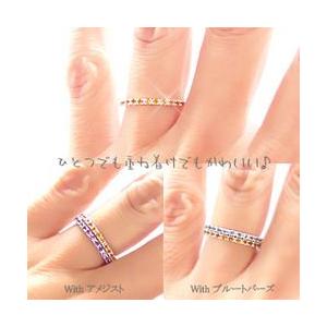 指輪 シトリントパーズ エタニティ ピンキー リング ハーフエタニティリング リング プラチナ900 pt900 レディースの画像