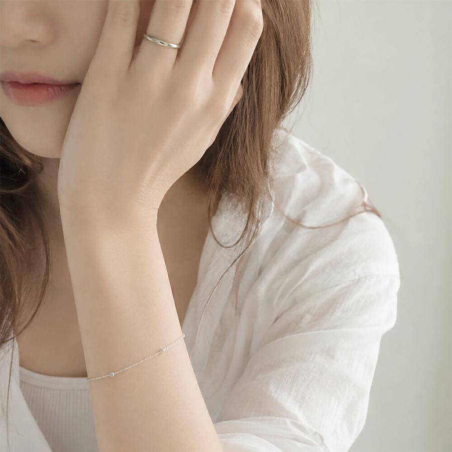 ステーションブレスレット ダイヤモンド ブレスレット 0.1ct k18ゴールド 18金 レディース ジュエリー アクセサリーの画像