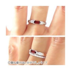 指輪 ガーネット ダイヤモンド リング バケットカット 0.1ct k18ゴールド 18金 レディース ジュエリー アクセサリーの画像