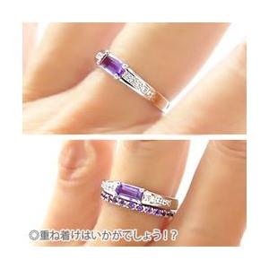 指輪 アメジスト ダイヤモンド リング バケットカット 0.1ct プラチナ900 pt900 レディース ジュエリー アクセサリーの画像