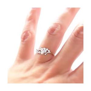 指輪 ダイヤモンド リング フラワー 花 0.3ct k18ゴールド 18金 レディース ジュエリー アクセサリーの画像