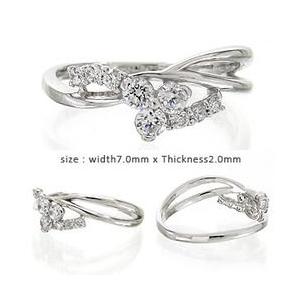 指輪 フラワー ダイヤモンド リング 花 0.3ct k18ゴールド 18金 レディース ジュエリー アクセサリーの画像
