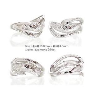 指輪 ダイヤモンド リング 蛇 へび スネーク ダイヤモンド 0.01ct k18ゴールド 巳 リング レディース アクセサリーの画像