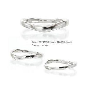 指輪 k18ゴールド V字 地金リング 結婚マリッジリング Vライン 18金 レディース ジュエリー アクセサリーの画像