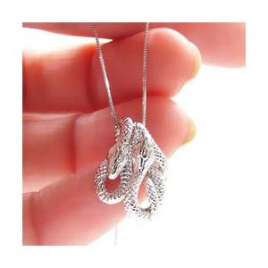 蛇 へび スネークダイヤモンドネックレス ダイヤモンド ペンダント 0.02ct k18ゴールド 18金 レディース アクセサリーの画像