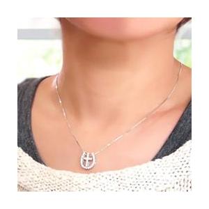 馬蹄 ホースシュークロス 十字架 ダイヤモンド ネックレス 0.3ct プラチナ900 pt900 ペンダント レディース アクセサリーの画像