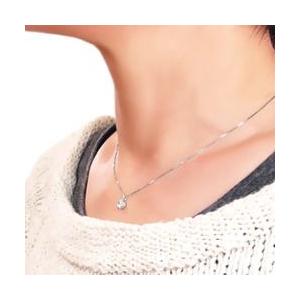 一粒ダイヤモンド ソリティア ネックレス ペンダント よつば 四葉のクローバー 0.2ct k18ゴールド 18金 レディースの画像