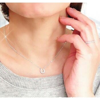 ダイヤモンド馬蹄 ホースシューネックレス 0.2ct プラチナ900 pt900 