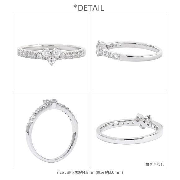 指輪 ハートリング 18金 k18ゴールド ダイヤモンド 0.2ct 誕生石 スリーストーン トリロジー ピンキーリング レディース｜eternally｜02