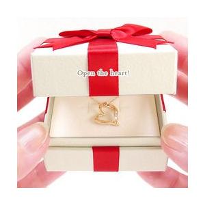 ダイヤモンド オープンハート ネックレス ペンダント 18金 k18ゴールド ダイヤモンド 0.03ct レディース アクセサリーの画像