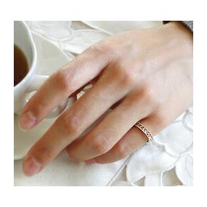 K18 指輪 アンティーク ピンキーリング 0.01ct ハートの画像