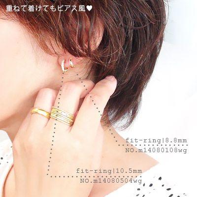 ピアスのようなイヤリング 18金 フィットリング 中折れ式 イヤリング ダイヤモンド 0.3ct レディース アクセサリーの画像