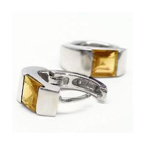 フープピアス 中折れピアス シトリントパーズ 11月 誕生石 k18ゴールド 18金 レディース ジュエリー アクセサリーの画像