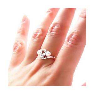 アコヤパール 本真珠 リング ダイヤモンド 0.02ct 6月誕生石 k18ホワイトゴールド 18金 パール 真珠 レディースの画像