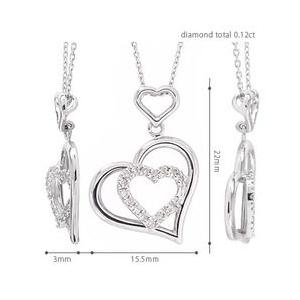 ダイヤモンド ネックレス オープンハート ダイヤ 0.12ct プラチナ900 pt900 レディース ジュエリー アクセサリーの画像