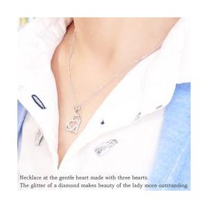 ダイヤモンド ネックレス オープンハート ダイヤ 0.12ct プラチナ900 pt900 レディース ジュエリー アクセサリーの画像
