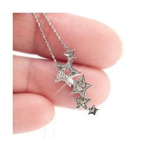 ダイヤモンド 星 スター ネックレス ペンダント ダイヤ 0.08ct 18k k18ゴールド k18wg k18yg k18pg 韓流ドラマ レディースの画像