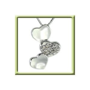 ハートモチーフ ダイヤモンドネックレス ペンダント 0.04ct プラチナ900 pt900 レディース ジュエリー アクセサリー