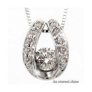 馬蹄 ホースシュー ネックレス ペンダント ダイヤモンド ダイヤ 0.15ct 