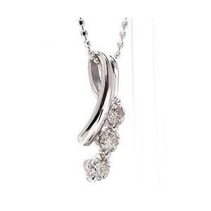 スリーストーン トリロジー ダイヤモンド ネックレス ペンダント 0.3ct k18ゴールド 18金 レディース アクセサリーの画像