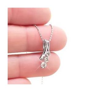 スリーストーン トリロジー ダイヤモンド ネックレス ペンダント 0.3ct k18ゴールド 18金 レディース アクセサリーの画像