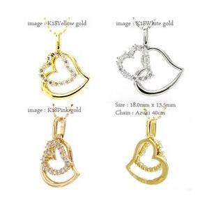 オープンハート ダイヤモンド 0.2ct ネックレス ペンダント ダイヤ k18ゴールド 18金 レディース アクセサリーの画像