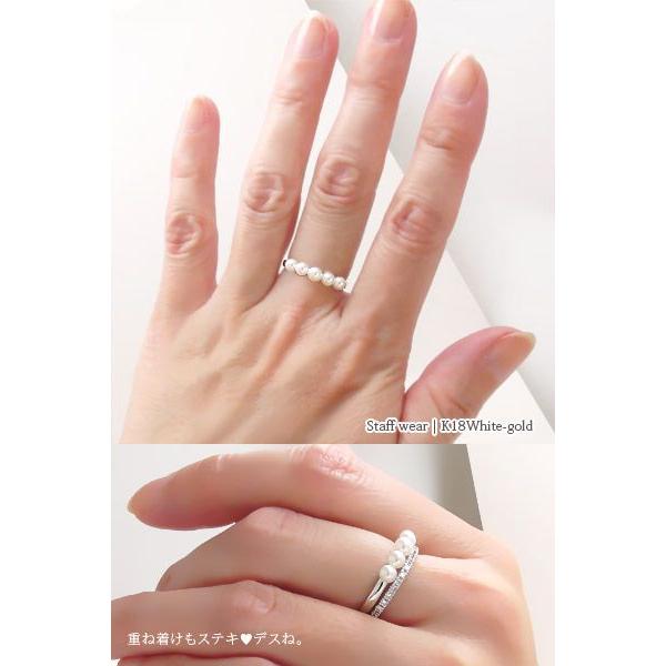 指輪 パール リング 真珠 K18ゴールド 18金 アコヤ真珠 ベビーパール レディース ジュエリー アクセサリーの画像