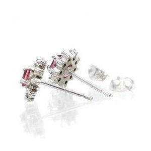 ｋ18ピンクトルマリン・ダイヤモンドピアス 0.2ct 18金 オーバル スタッドピアス レディース ジュエリー アクセサリーの画像