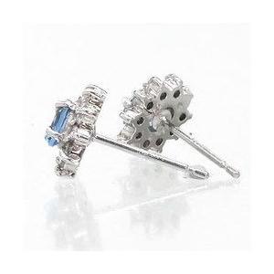 取り巻き ｋ18スタッドピアス タンザナイト ダイヤモンド 0.2ct 18金 オーバルカット 12月誕生石 レディースの画像