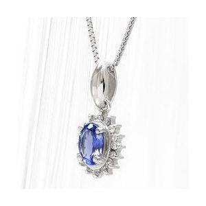 取り巻き タンザナイト ダイヤモンド ネックレス ダイヤ k18ゴールド 18金 0.1ct オーバル 12月誕生石 ペンダント レディースの画像