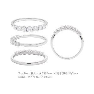 指輪 ダイヤモンド リング 0.5ct プラチナ900 pt900 ハーフエタニティリング 無垢 レディース ジュエリー アクセサリーの画像