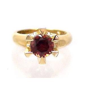 ベビーリング 1月誕生石 ガーネット k18イエローゴールド レディース