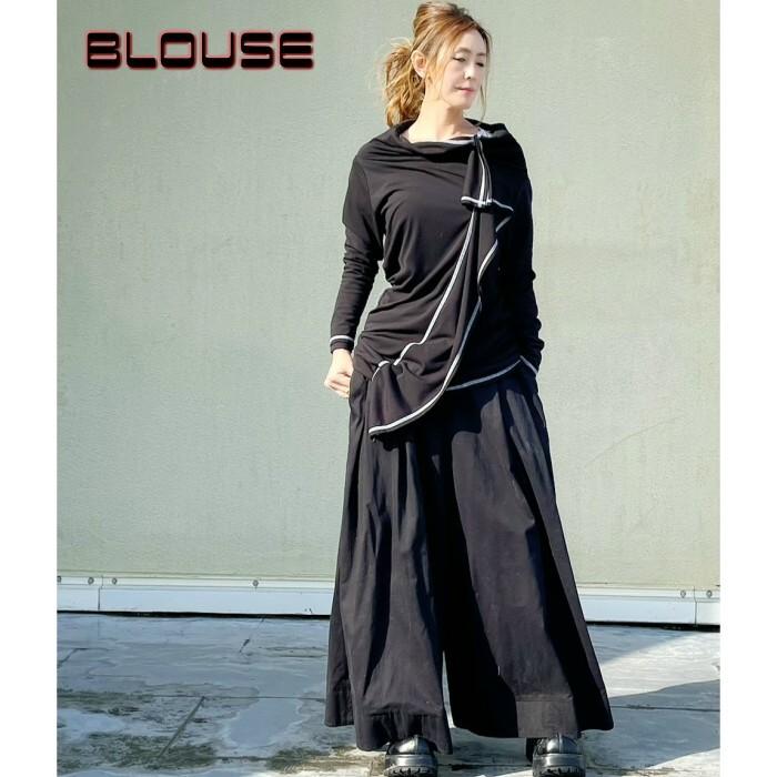 宅送 トップス ブラウス ワンピース チュニック 無地 変形 レディース 大人 オシャレ 長袖 バックプリント オフショルダー ストレット 個性的 細見え 人気ショップが最安値挑戦 Www Doctor Plan Com