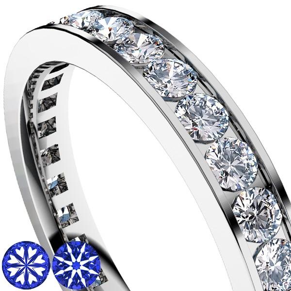 Pt ダイヤ リング 0.93ct フルエタニティ H&C