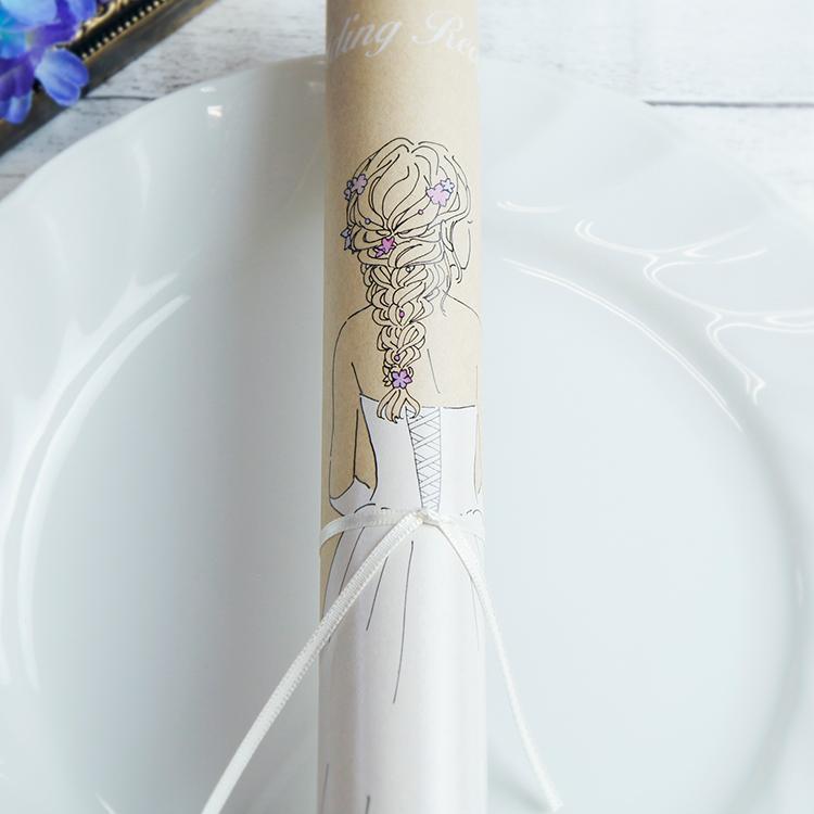 結婚式 席次表  (手作りセット)マリエ・アジサイ　くるくる巻き物 選べる髪型3種類 サテンリボン付き |  | 04