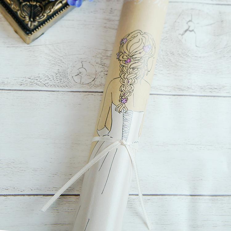 結婚式 席次表  (手作りセット)マリエ・アジサイ　くるくる巻き物 選べる髪型3種類 サテンリボン付き |  | 05