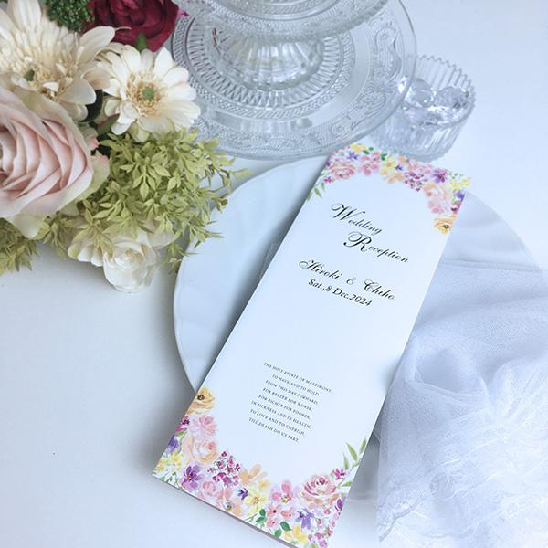 セミオーダー 結婚式 席次表 名入れ・挙式日記入 タイトル文字を4種類