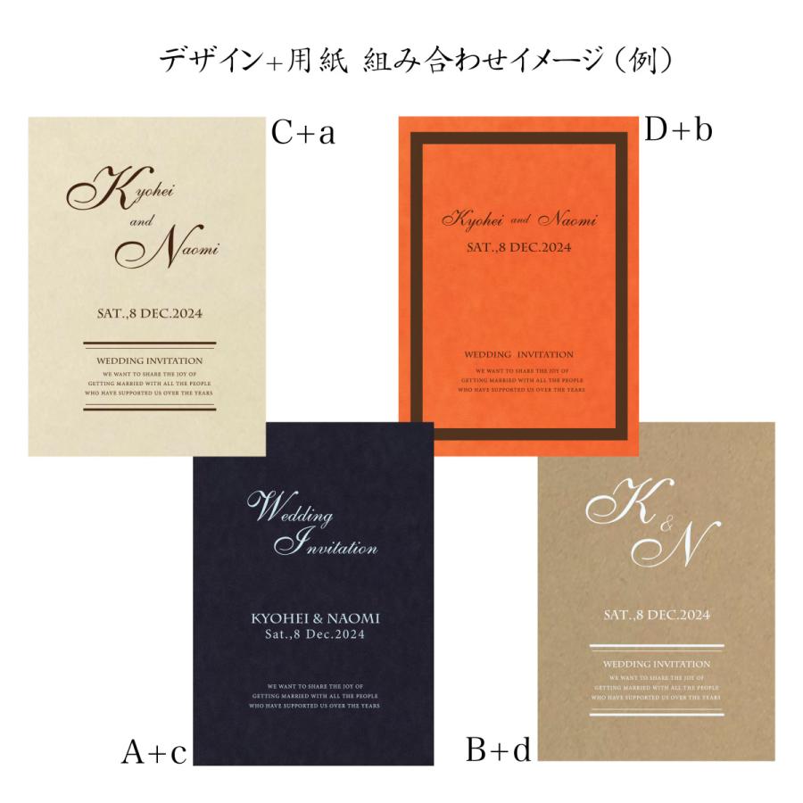 セミオーダー 結婚式 席次表 名入れ・挙式日記入 用紙を4種類