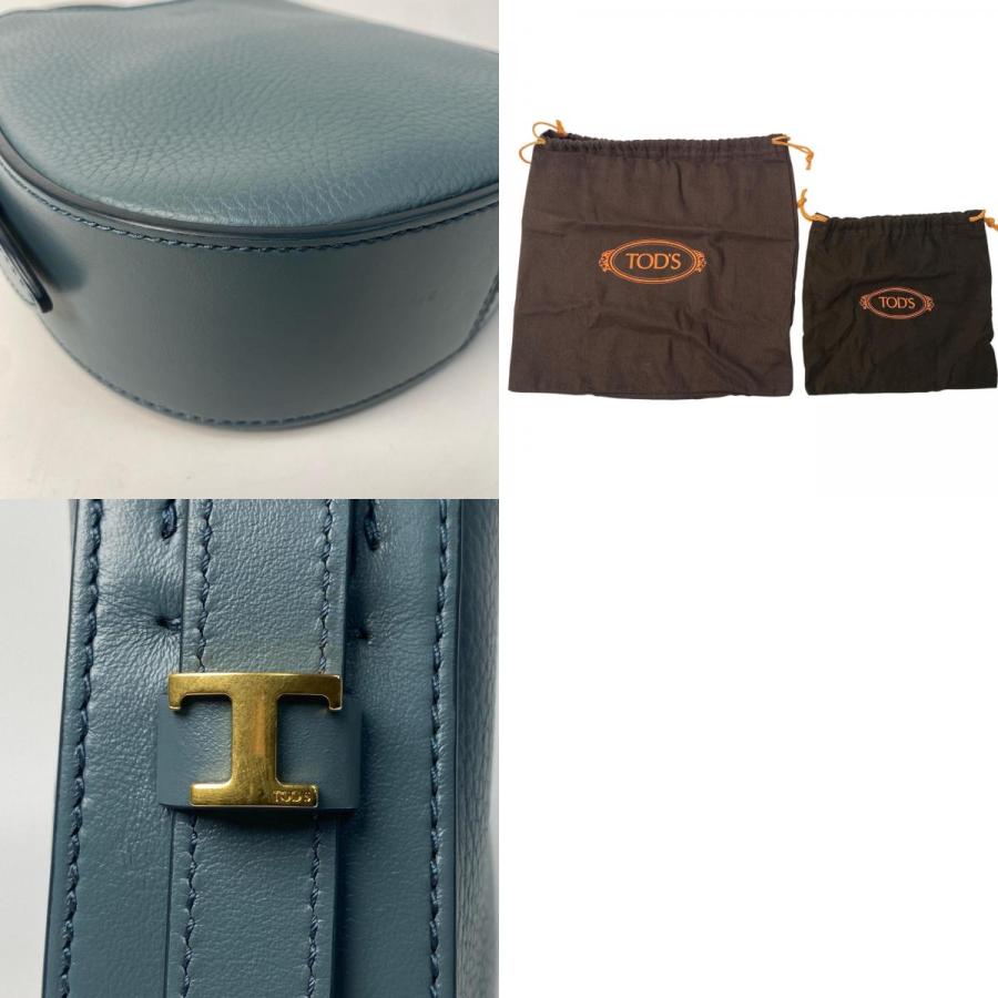 トッズ✨ TOD'S シボ革 レザー 斜め掛け ショルダーバッグ ハーフムーン トッズ TOD's オーボエ ミニレザー 2way ショルダーバッグ ライト