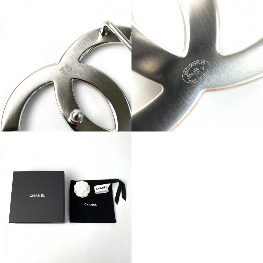 シャネルココマークシルバーリバーシブルベルト75