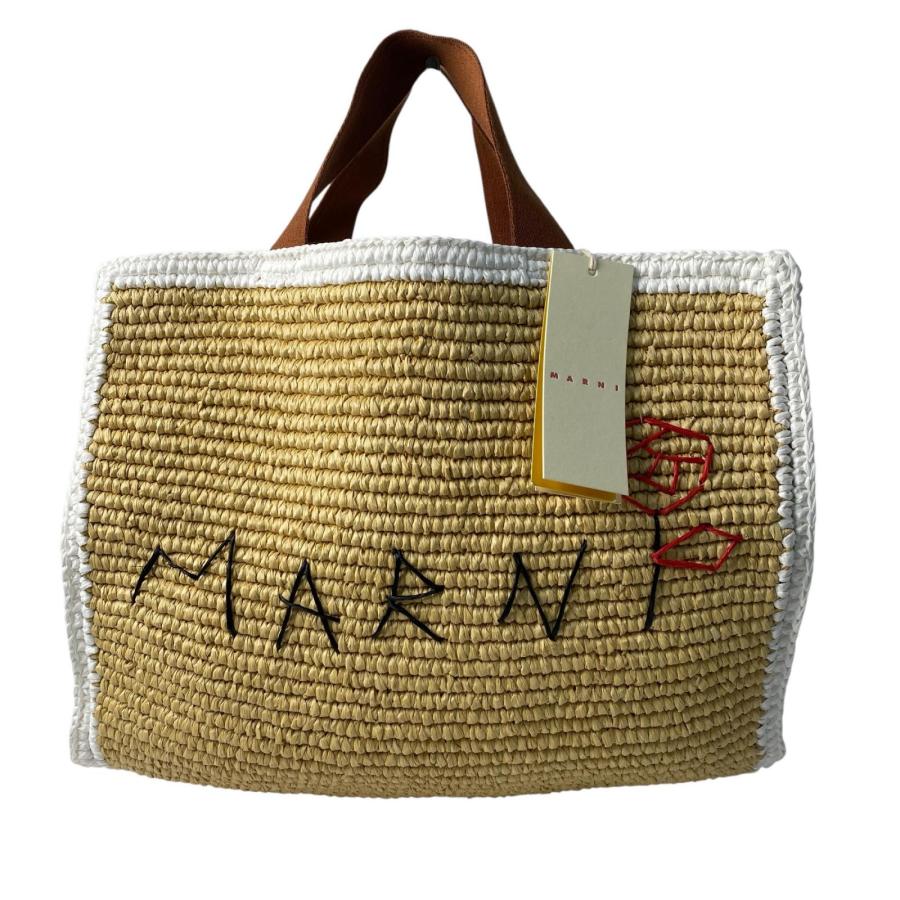 未使用 マルニ MARNI バスケット カゴバッグ トートバッグ ラフィア レディース_1