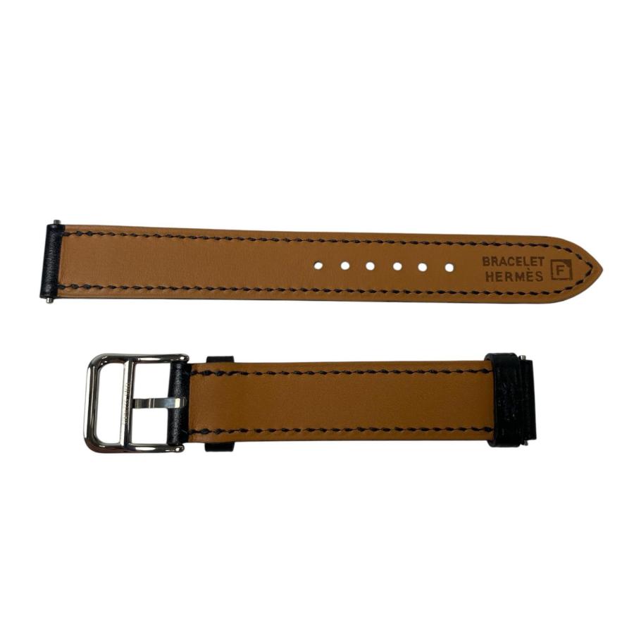新品同様 エルメス HERMES レザー 時計 ウォッチ 替ベルト ノワール ブラック 四角F刻印 レディース HERMES（エルメス） 新品同様 レザー 時計 ウォッチ 替ベルト ノワール