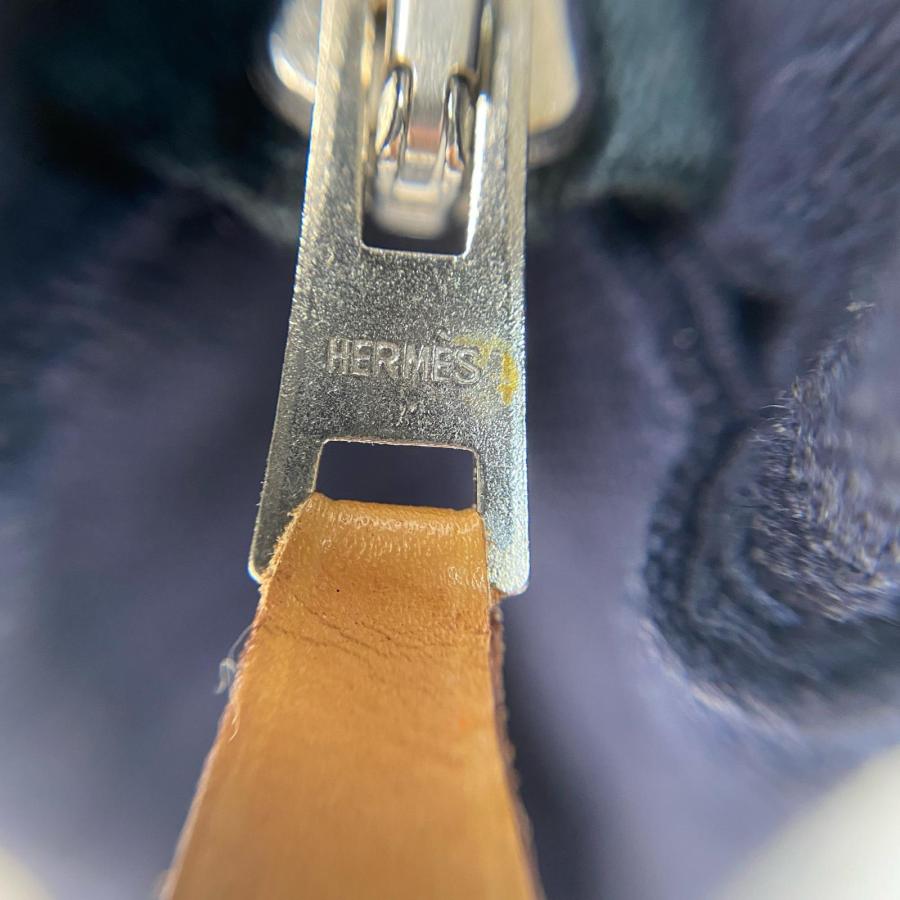 美品 エルメス HERMES ドーヴィル ポーチ ネイビー レディース_8