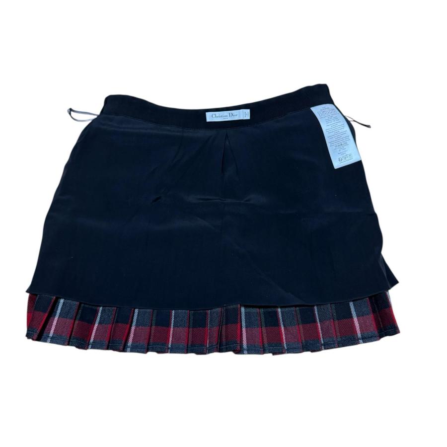 美品 Dior ディオール チェック柄 ミニ プリーツスカート ベルト付 #42 511J73A1640 レディースの画像