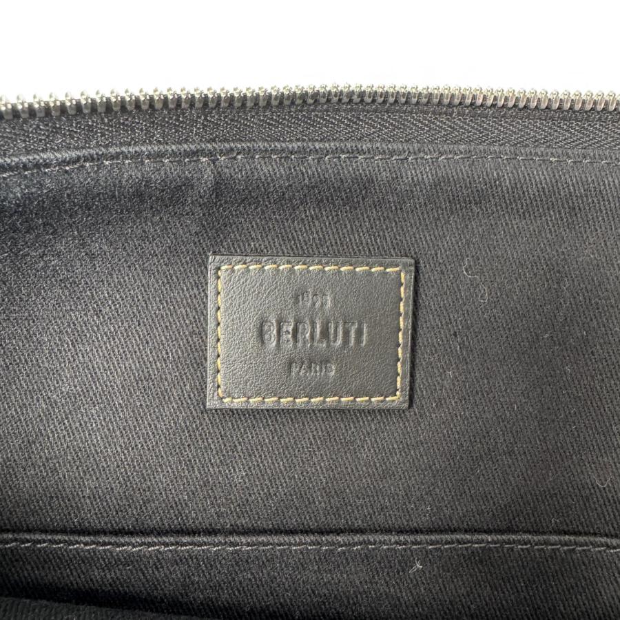 美品 ベルルッティ Berluti ニノ クラッチバッグ GM キャンバス×レザー 