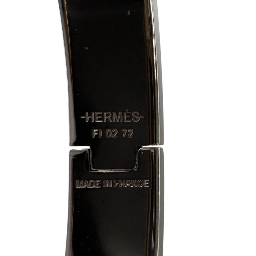 HERMES　エルメス　 ブレスレット クリックH　ブラック×シルバー HERMES（エルメス） クリックH ブレスレット ブラック シルバー 大きめ