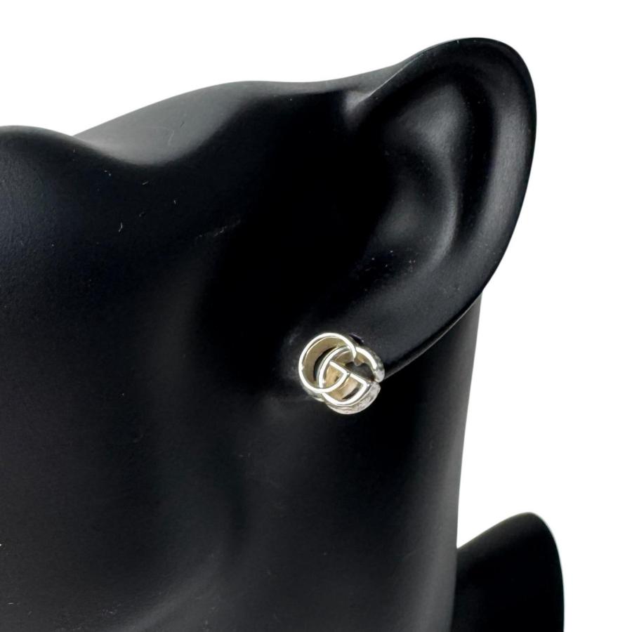 GUCCI ダブルGロゴ シルバーピアス(片耳用) GUCCI（グッチ） 片耳 スタッズピアス ダブルG ロゴ シルバー Ag925
