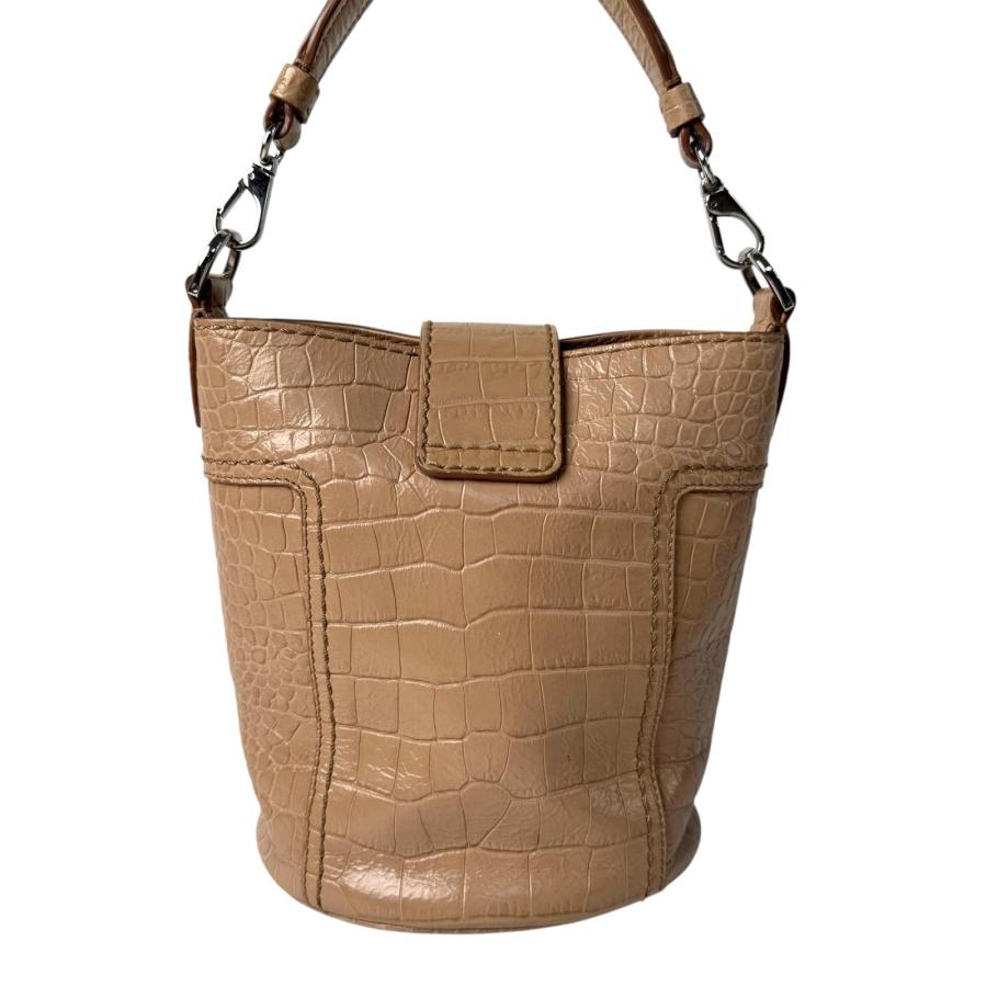 袋付き TOD'S トッズ トートバッグ クロコ型押し ベージュ レザー